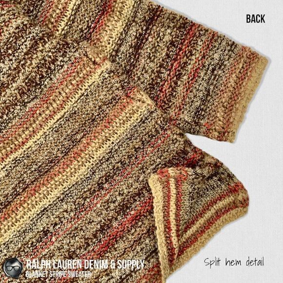 RALPH LAUREN DENIM & SUPPLY BLANKET STRIPE WOOL BLEND SWEATER WOMEN SIZE MEDIUM - Picture 9 of 15